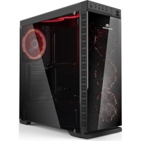 GameBooster GB-G08B 600W 80+ USB 3.0 Full Siyah Tempered Glass, RGB fan, siyah Kasa - 1